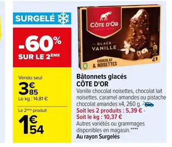 Bâtonnets Glaces Cote d'Or