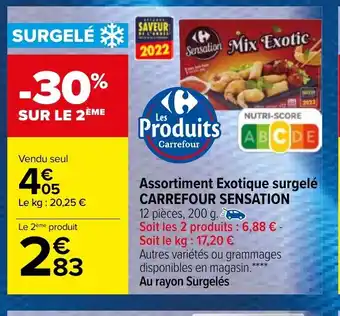 Carrefour Market Assortiment Exotique Surgelé Carrefour Sensation offre