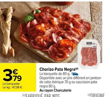 Carrefour Market Chorizo Pata Negra offre