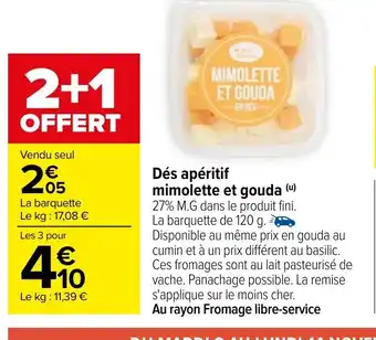 Carrefour Market Dés Apéritif Mimolette Et Gouda offre