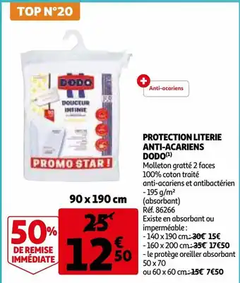 Auchan Protection literie anti-acariens dodo offre