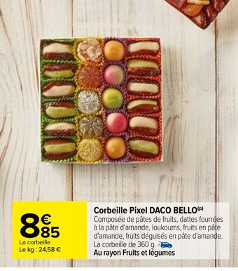 Carrefour Market Corbeille Pixel daco Bello offre