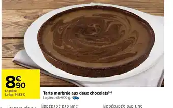 Carrefour Market Tarte Marbrée Aux Deux Chocolats offre
