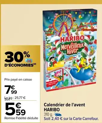 Carrefour Market Calendrier de l'Avent Haribo offre