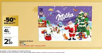 Carrefour Market Calendrier de l'Avent Milka offre