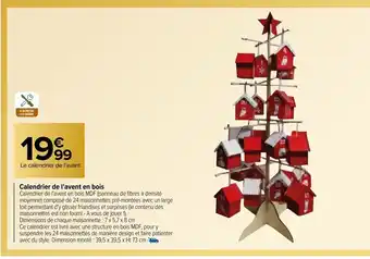 Carrefour Market Calendrier de l'Avent En Bois offre