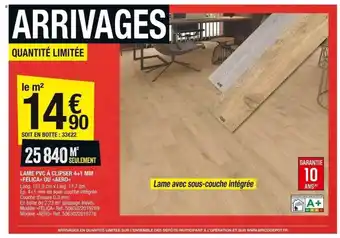 Brico Dépôt Lame pvc à clipser 4+1 mm felica ou aéro offre
