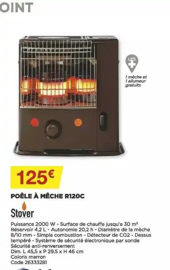 Poêle à mêche r120c stover