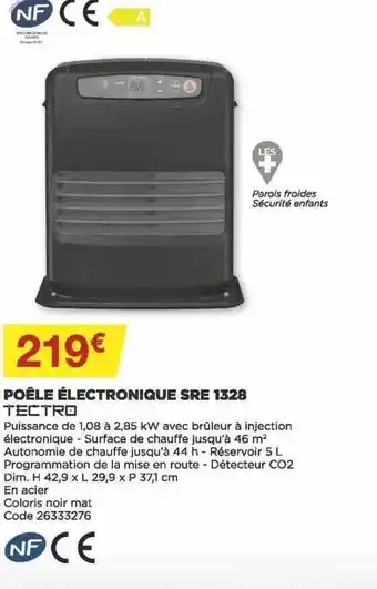 Bricomarché Poêle électronique sre 1328 tectro offre