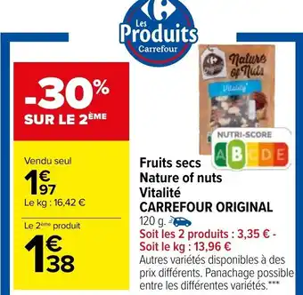 Carrefour Market Fruits Secs Nature of Nuts Vitalite Carrefour Original offre
