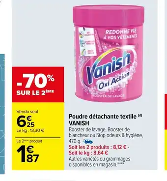 Carrefour Market Poudre Detachante Textile Vanish offre