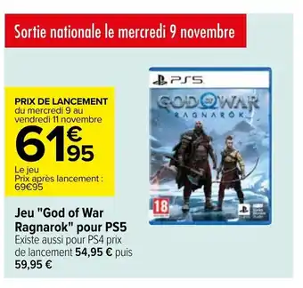 Carrefour Market Jeu God Of War Ragnarok Pour PS5 offre