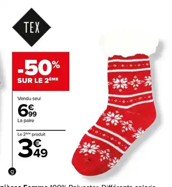 Carrefour Market Mi-Chaussette d'Interieure Femme offre