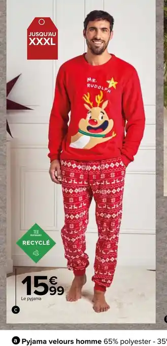 Carrefour Market Pyjama Recyclé Homme offre