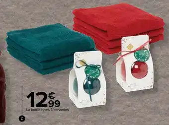 Carrefour Market Serviette Boule de Noel offre