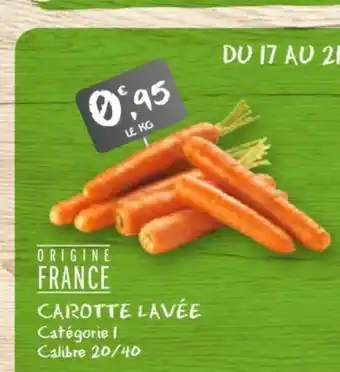 G20 Carotte lavée offre