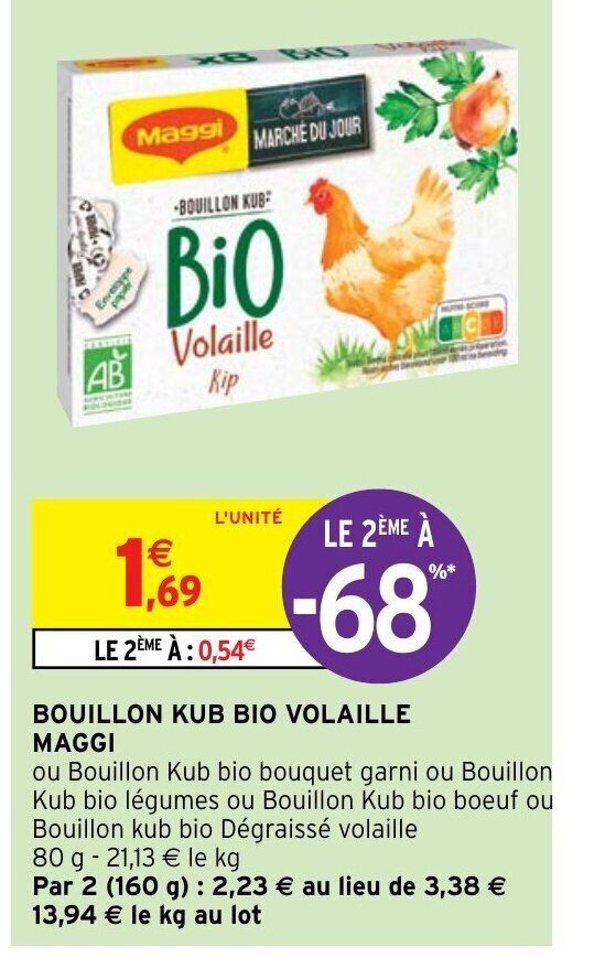 Promo Bouillon Kub Bio Volaille Maggi chez Intermarché