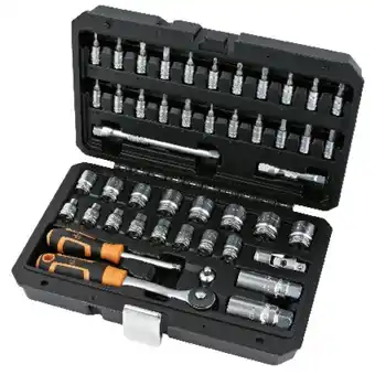 Brico Dépôt Coffret à douilles 1/4'' et 3/8'' 46 pièces offre