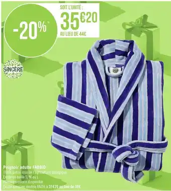 Géant Casino Sincère peignoir adulte fabbio offre