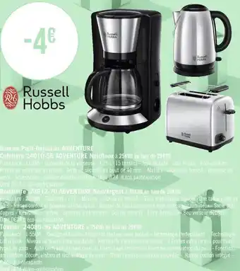 Géant Casino Russell hobbs -4€ sur la gamme petit-déjeuner adventure offre