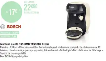 Géant Casino Bosch machine à café tassimo tas1007 crème offre