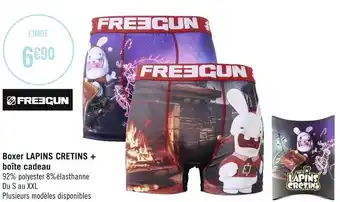 Géant Casino Freegun boxer lapins cretins + boîte cadeau offre