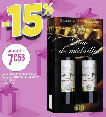 Chateau chauvelet coffret duo de médailles aoc bordeaux