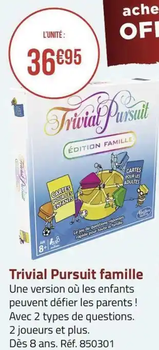 Géant Casino Hasbro trivial pursuit famille offre