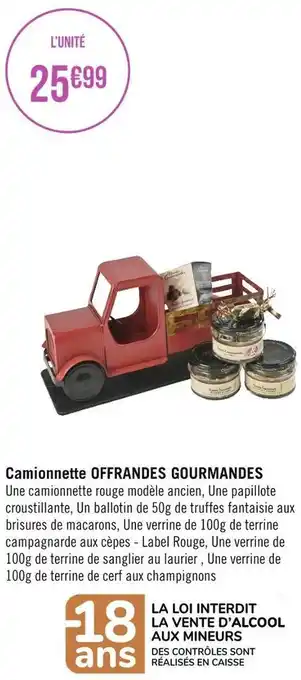 Camionnette offrandes gourmandes