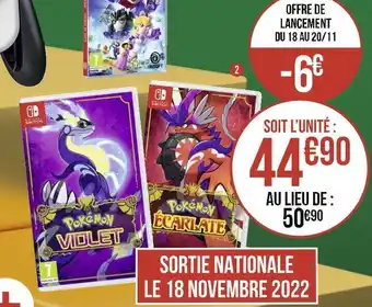 Géant Casino Jeu switch pokemon violet offre