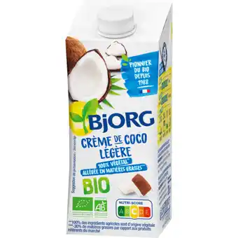 Auchan Crème de coco légère bio bjorg offre