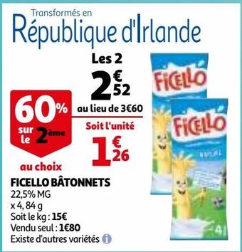 Auchan Ficello bâtonnets offre