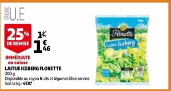 Auchan Laitue iceberg florette offre