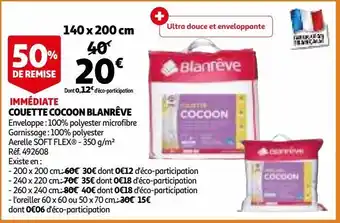 Auchan Couette cocoon blanrêve offre