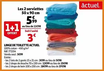 Auchan Linge de toilette actuel offre