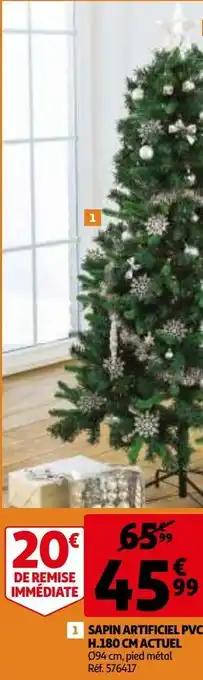Auchan Sapin artificiel pvc h.180 cm actuel offre
