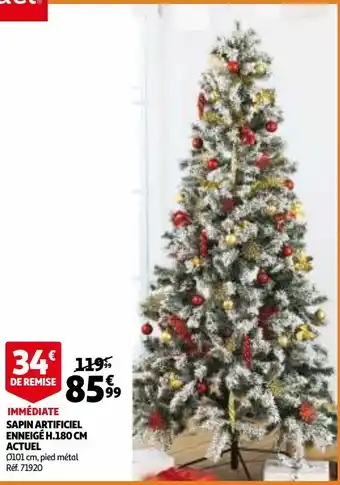 Auchan Sapin artificiel enneigé h.180 cm actuel offre