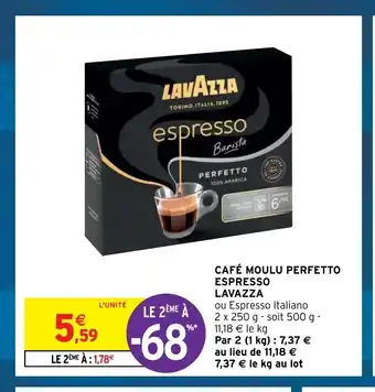 Intermarché Cafe Moulu Perpetto Espresso Lavazza offre