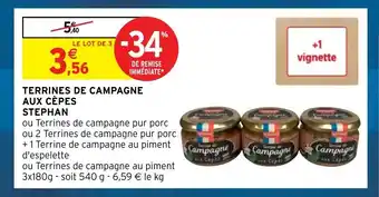 Intermarché Terrines De Campagne Aux Cepes Stephan offre