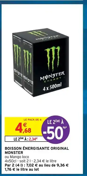 Intermarché Boisson Energisante Original Monster offre