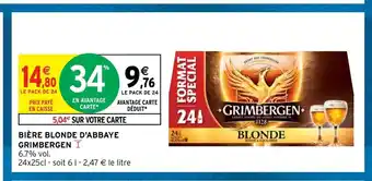 Intermarché Biere Blonde D'Abbaye Grimbergen offre