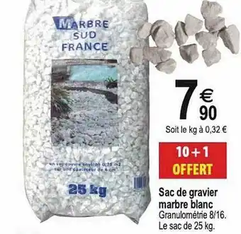 Tridôme Sac de gravier marbre blanc offre