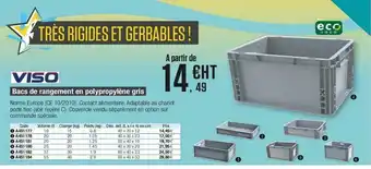 Calipage Viso bacs de rangement en polypropylène gris offre
