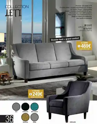 Cocktail Scandinave Canapé leti, fauteuil leti offre
