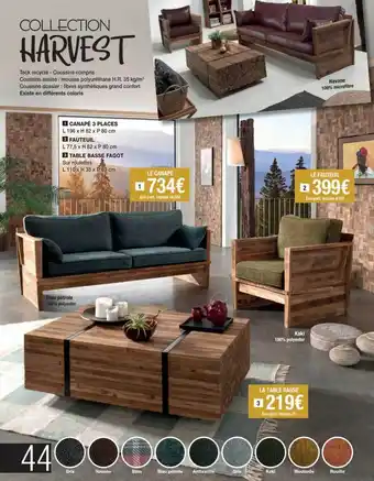 Cocktail Scandinave Canapé, fauteuil, table basse harvest offre
