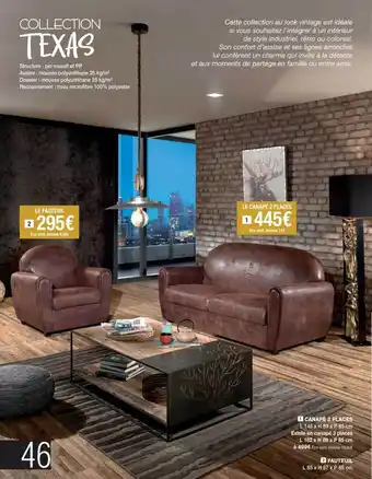 Cocktail Scandinave Fauteuil, canapé 2 places texas offre