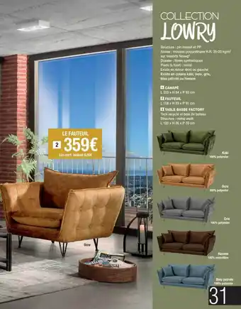 Cocktail Scandinave Le fauteuil lowry offre