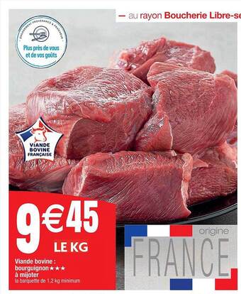 Cora x Carrefour Viande bovine : bourguignon***à mijoter offre