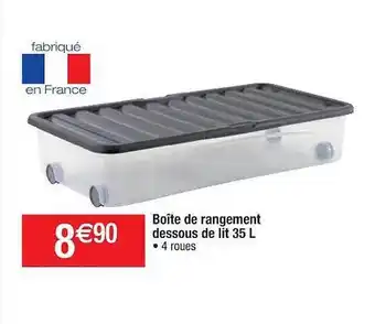 Cora x Carrefour Boîte de rangement dessous de lit 35l offre