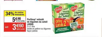 Cora x Carrefour Pursoup' velouté de légumes du soleil liebig offre
